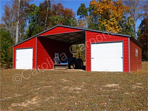 Vertical Roof Style Seneca Barn Two Fully Enclosed Lean Too's